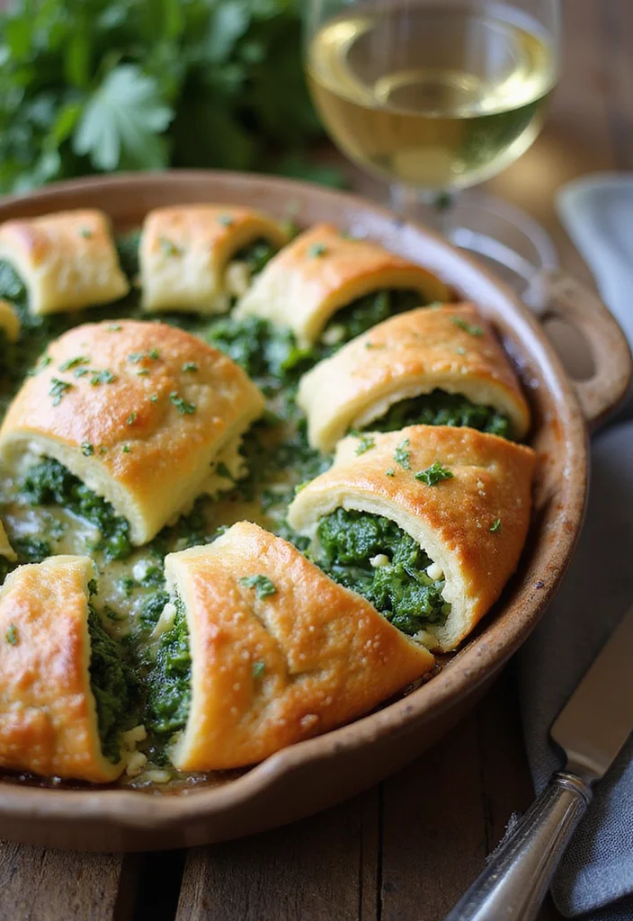 10 Crescent Roll Dinner Recipes Fun and Quick - 3. Spinach and Feta Crescent Roll Bake