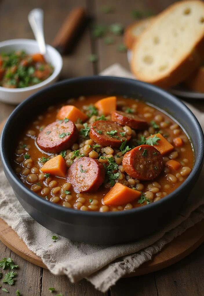 10 German Dinner Recipes for Cozy Comfort - 6. German Lentil Stew with Smoked Sausage