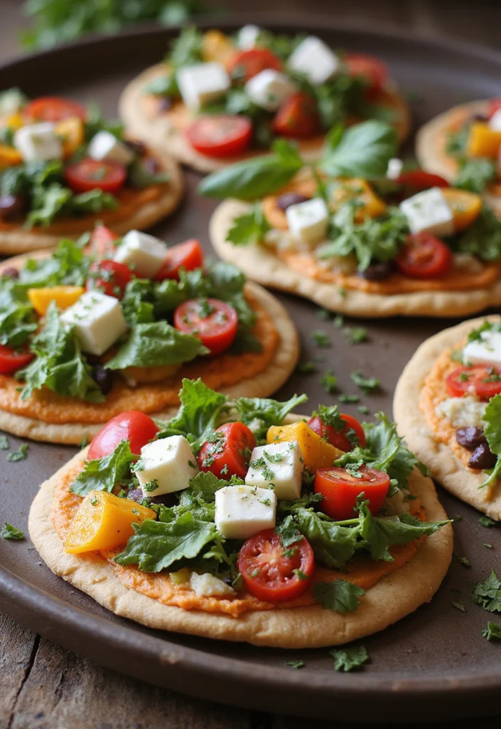 10 Healthy Pizza Recipes with Better Ingredients - 4. Mediterranean Pita Pizzas