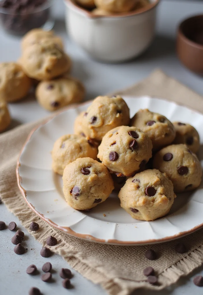 10 Healthy Protein Ball Recipes for Simple Snacks - 8. Chocolate Chip Cookie Dough Balls