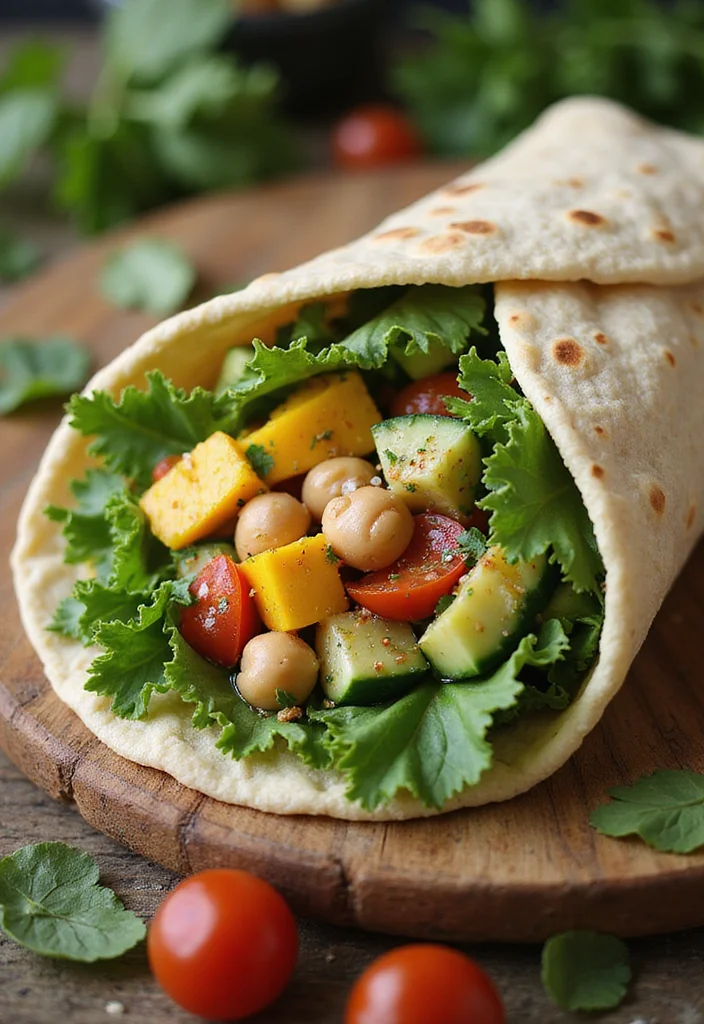 10 Healthy Wrap Recipes Easy and Filling - 1. Mediterranean Chickpea Wrap