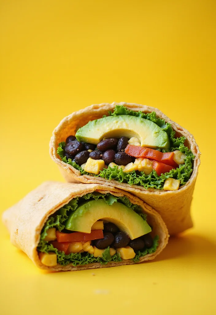 10 Healthy Wrap Recipes Easy and Filling - 2. Spicy Black Bean & Avocado Wrap