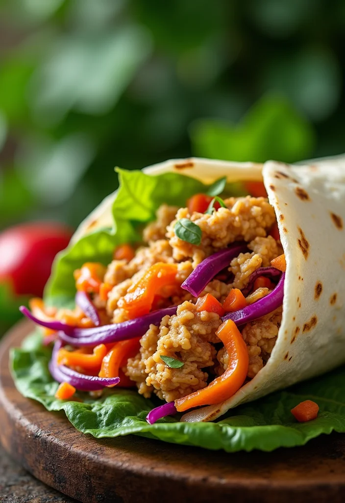 10 Healthy Wrap Recipes Easy and Filling - 3. Thai Peanut Chicken Wrap