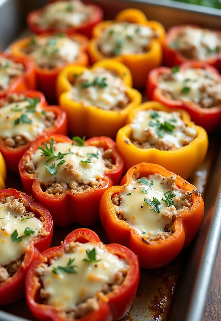 10 Keto Turkey Recipes for Lean Low Carb Meals - 9. Turkey Stuffed Bell Peppers