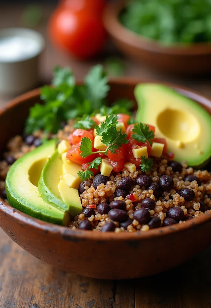 10 No Oil Vegan Recipes Clean and Simple - 4. Quinoa & Black Bean Bowl