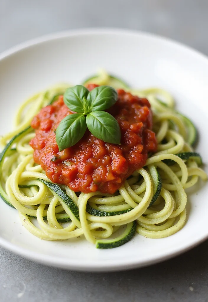 10 No Oil Vegan Recipes Clean and Simple - 6. Zucchini Noodles with Marinara