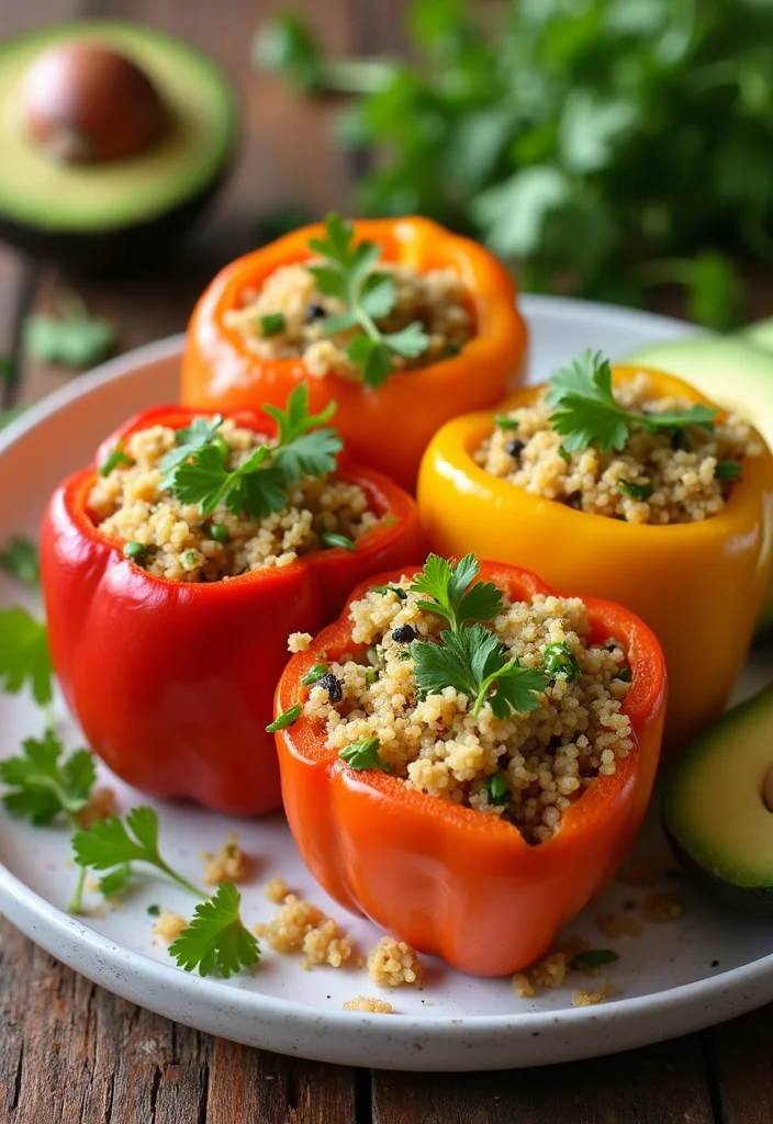 10 Vegan Bell Pepper Recipes Fresh and Flavorful - 1. Quinoa-Stuffed Bell Peppers