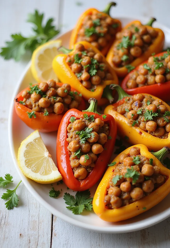 10 Vegan Bell Pepper Recipes Fresh and Flavorful - 2. Mediterranean Chickpea-Stuffed Peppers