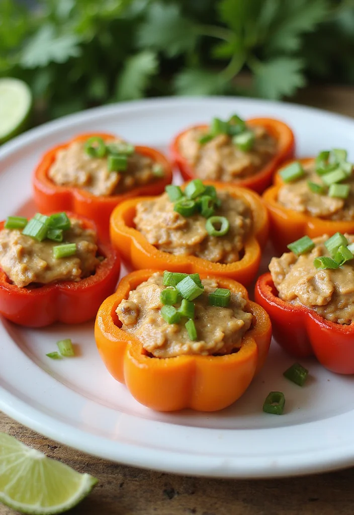 10 Vegan Bell Pepper Recipes Fresh and Flavorful - 6. Thai Peanut Butter Stuffed Peppers