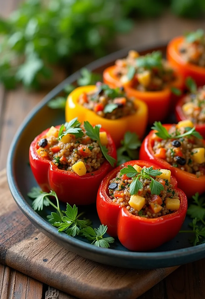 10 Vegan Bell Pepper Recipes Fresh and Flavorful - 9. Ratatouille Stuffed Peppers