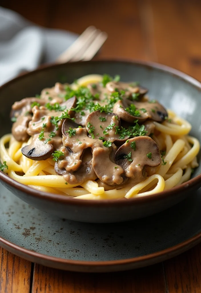 10 Vegan Oyster Mushroom Recipes Rich and Hearty - 1. Creamy Vegan Oyster Mushroom Stroganoff