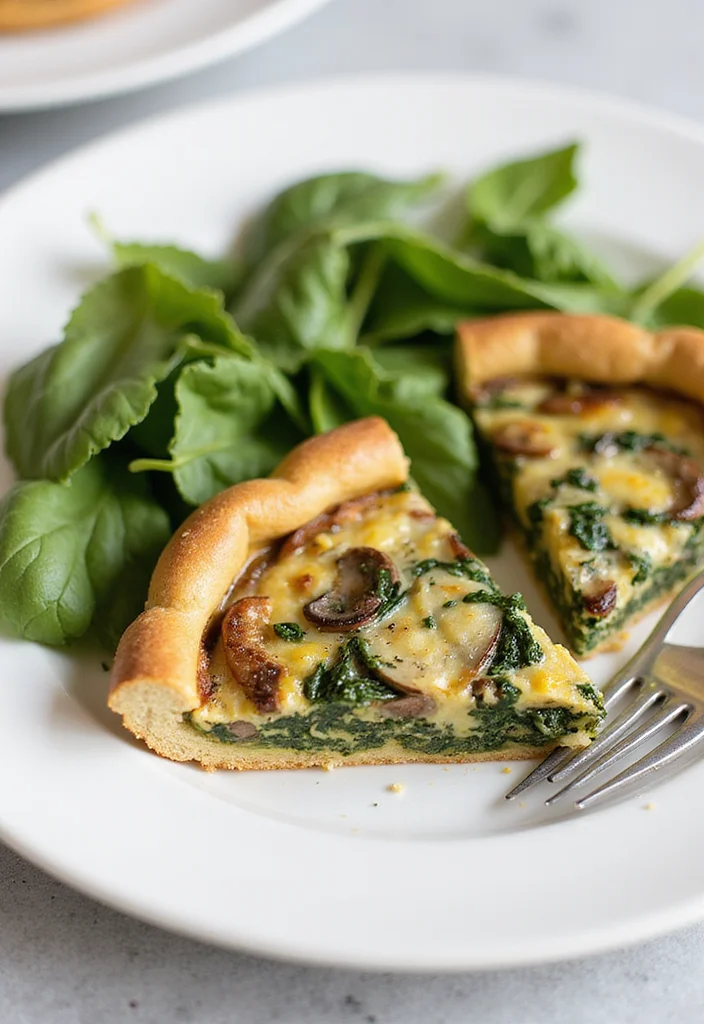10 Vegan Oyster Mushroom Recipes Rich and Hearty - 7. Vegan Oyster Mushroom and Spinach Quiche