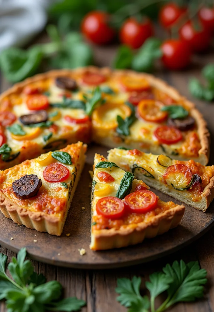 10 Vegan Savory Pie Recipes for Cozy Meals - 4. Roasted Vegetable and Vegan Cheese Pie