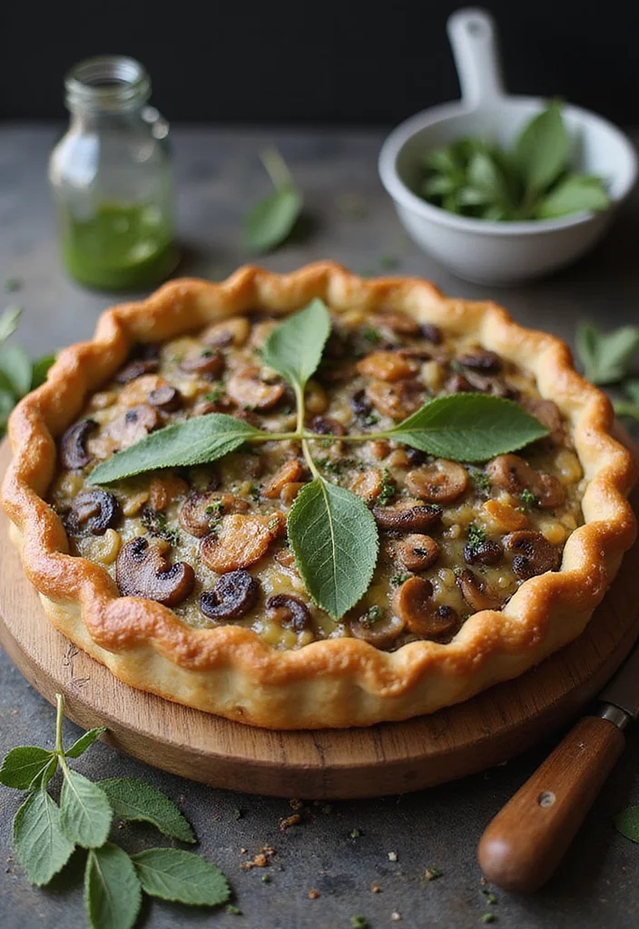 10 Vegan Savory Pie Recipes for Cozy Meals - 8. Wild Mushroom and Sage Pie