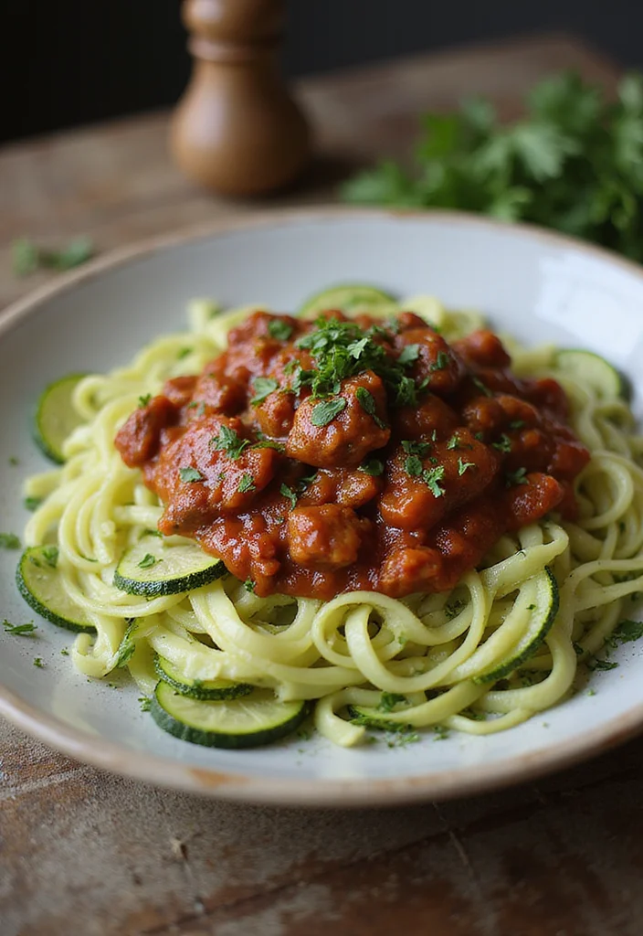 12 Affordable Keto Recipes for Budget Friendly Eating - 2. Zucchini Noodles with Meat Sauce