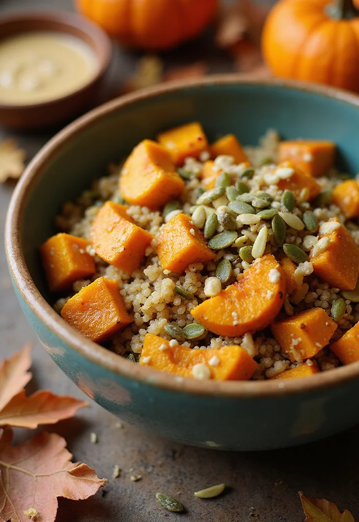12 Autumn Healthy Recipes with Seasonal Flavor - 1. Pumpkin Quinoa Bowl