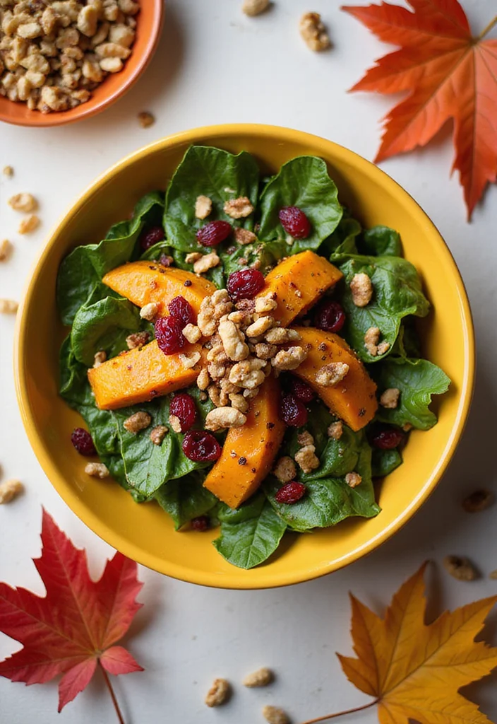 12 Autumn Healthy Recipes with Seasonal Flavor - 6. Spinach and Pumpkin Salad