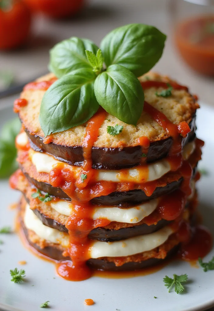 12 Fat Loss Dinner Recipes: Light and Satisfying - 9. Eggplant Parmesan Stacks