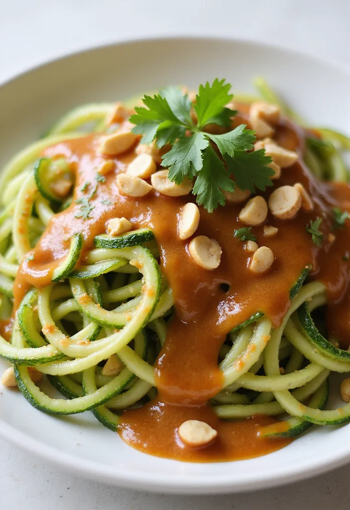 12 Healthy Chinese Recipes: Light and Flavorful Noodle Dishes - 1. Zucchini Noodles with Spicy Peanut Sauce