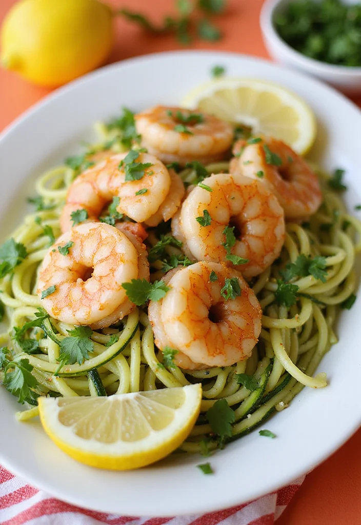 12 Healthy Lunch Recipes for Busy Days - 8. Lemon Garlic Shrimp and Zucchini Noodles