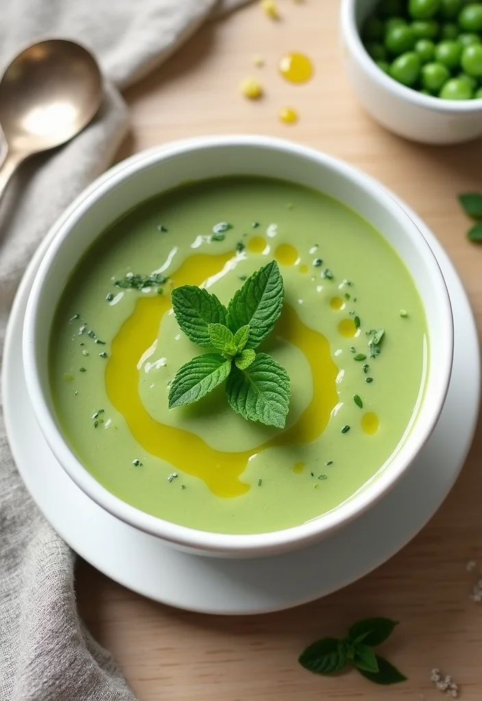 12 Healthy Summer Dinner Recipes Fresh and Light - 4. Fresh Mint and Pea Soup