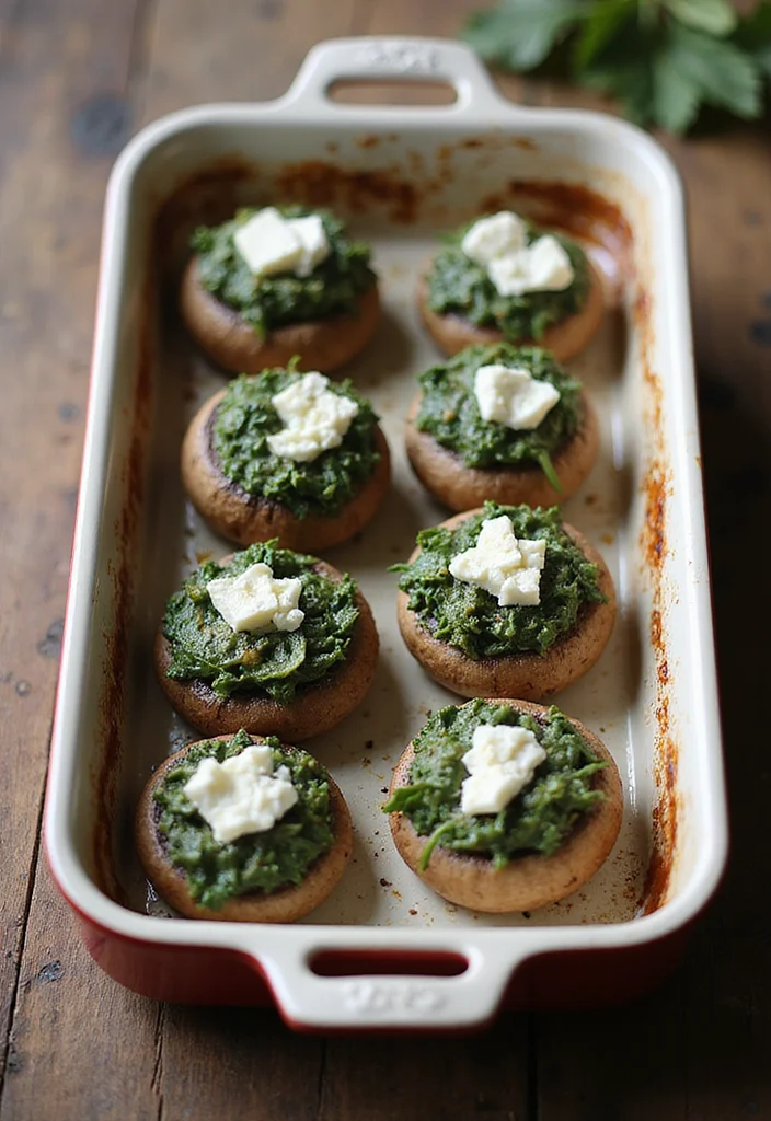 12 Keto Potluck Recipes Crowd Friendly and Easy - 3. Spinach and Feta Stuffed Mushrooms