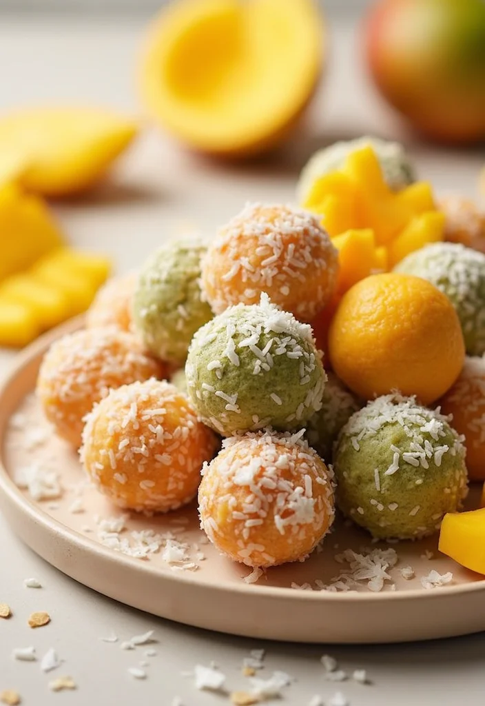 12 Low Calorie Dessert Recipes That Still Satisfy - 7. Mango Coconut Energy Balls