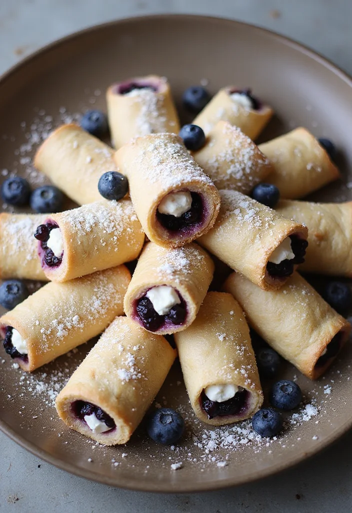 12 Puff Pastry Dessert Recipes: Light, Crispy, and Easy - 8. Blueberry Cream Cheese Puff Pastry Roll-Ups