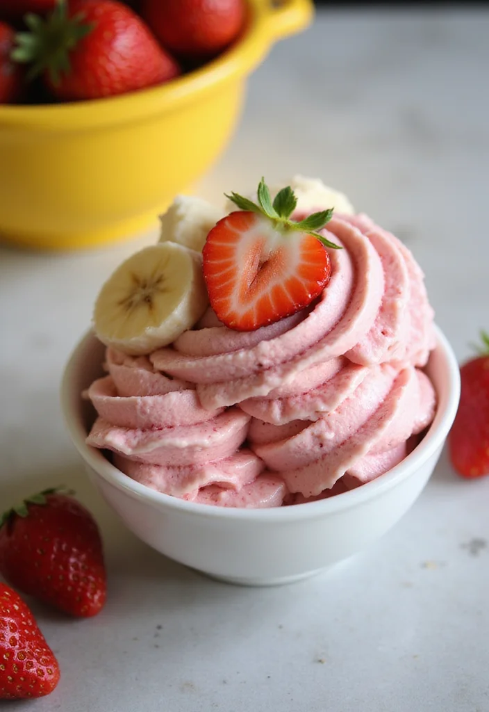 12 Strawberry Dessert Recipes Fresh and Simple - 2. Strawberry Banana Nice Cream