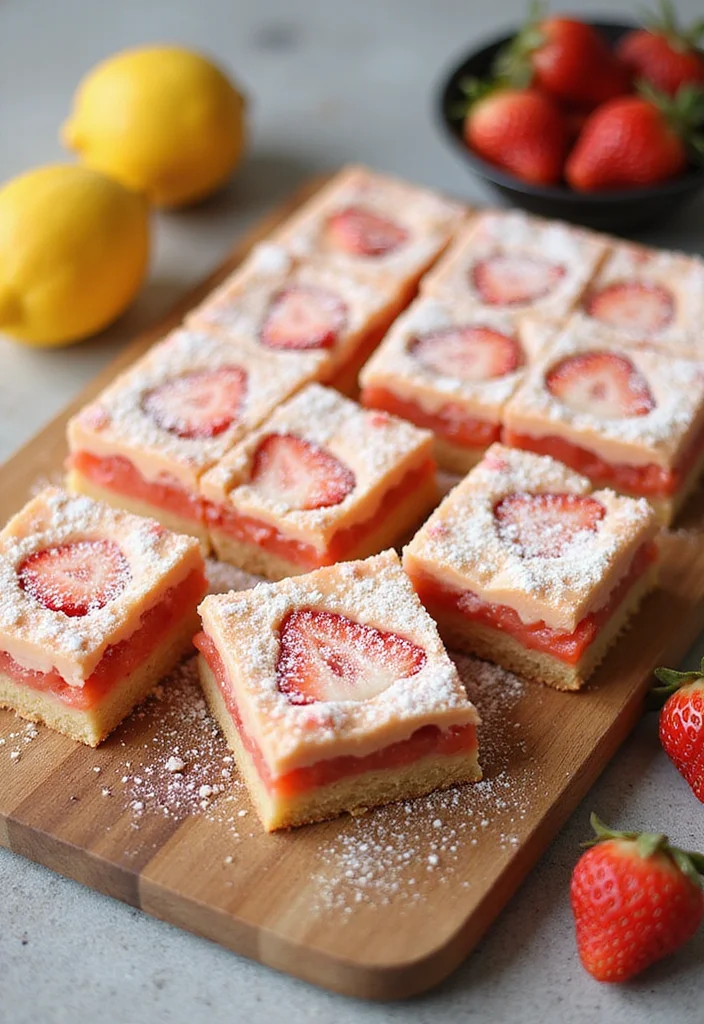 12 Strawberry Dessert Recipes Fresh and Simple - 7. Strawberry Lemonade Bars