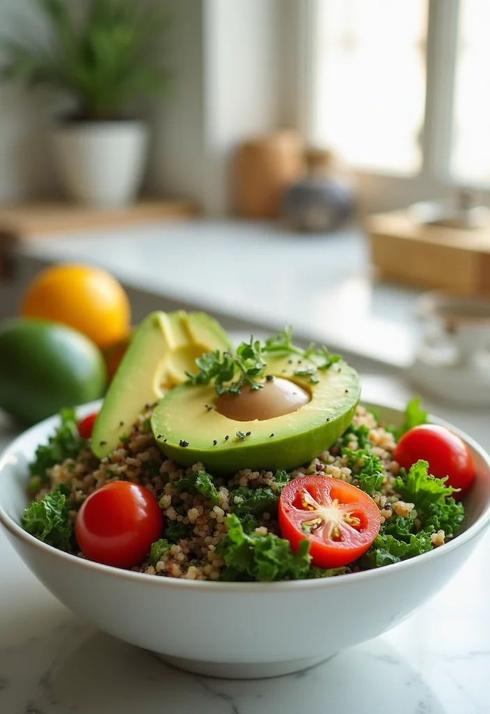 12 Winter Healthy Recipes for Cozy Eating - 4. Quinoa and Kale Salad with Citrus Dressing